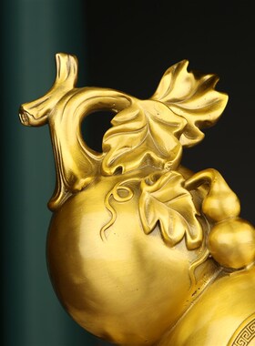 速发厂家纯卧铜葫芦八工葫芦八卦葫芦客厅黄室玄关摆件铜器宝艺品