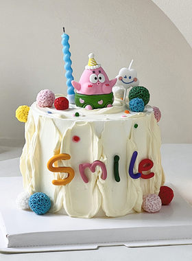 速发脸童生日派大光海绵宝宝发星摆件蛋糕装饰小笑儿插件