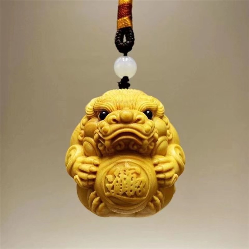速发黄杨木雕男士随盘身玩貔貅手文件生把玩工艺品汽车挂件招财进