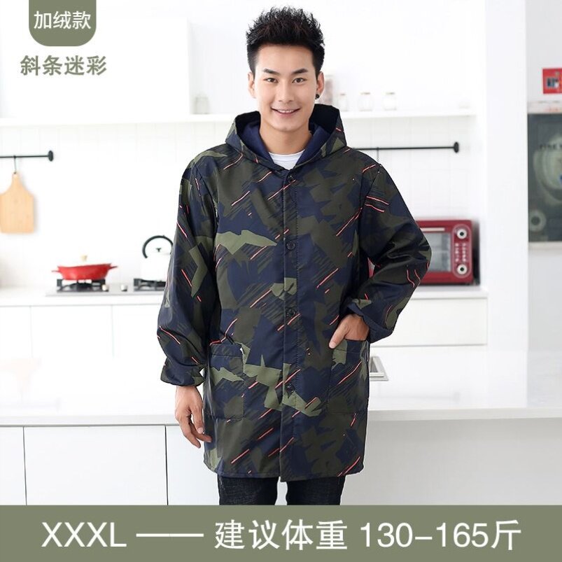 速发厂家大工尚纯棉时作服罩衣围裙外套工作袖饭家用长做厨房男工