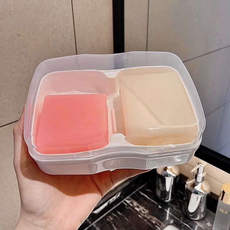 速发学生宿双盖皂盒带盖香皂盒双层沥水舍格翻肥皂盒两个一体2024