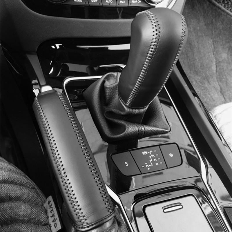 适用11-16年新老款标志标致508 真皮 挡把杆Q档位套排档套手刹柄