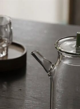叶屿 仿宋执壶耐热玻璃泡茶x壶自带过滤网茶壶泡茶家用单个煮茶壶
