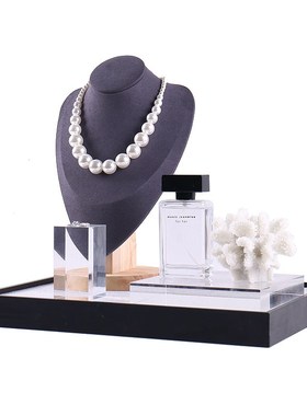 欧式轻奢样e板间衣帽间装饰品摆件梳妆台锆钻首饰项链模特展示托