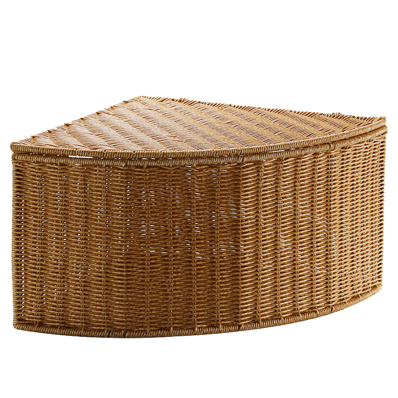 卧室拐角扇形收纳箱仿藤编角落A整理盒大号衣橱转角客厅储物三角