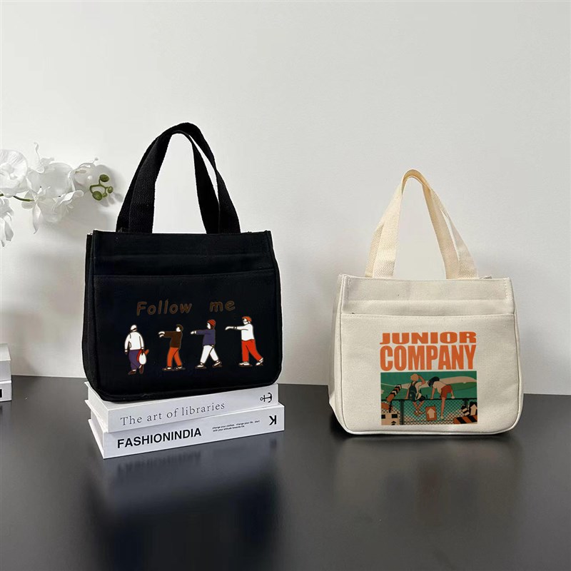 高颜值帆布手提包妈u咪包外出拎包通勤上班便当包