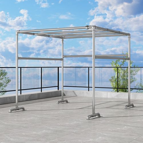 钢管晾衣架c落地家用室外简易一寸加厚阳台楼顶防风晒被大型晾衣