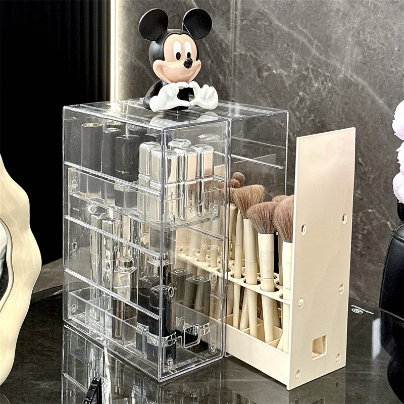 口红收纳盒亚克力透明防尘化妆品置物架梳妆M台大容量分格唇釉架