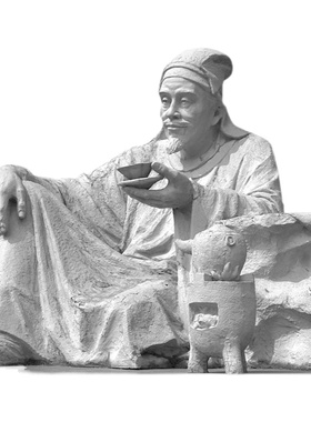 石雕茶圣陆羽雕像古代人物u文化雕塑户外公园园林景观大型落地摆