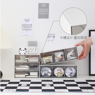 谷子痛柜收纳盒吃谷n人好物桌面展示架亚克力整理盒徽章吧唧整理