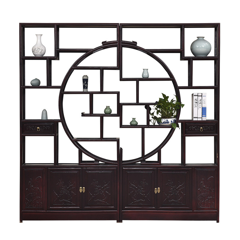 博古架实木中式多宝阁置物架酒架博F物架摆放架红木简约家具展示