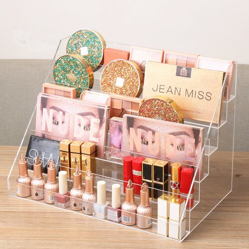 梳妆台阶b梯亚克力眼影盘收纳盒口红指甲油化妆品桌面展示置物架
