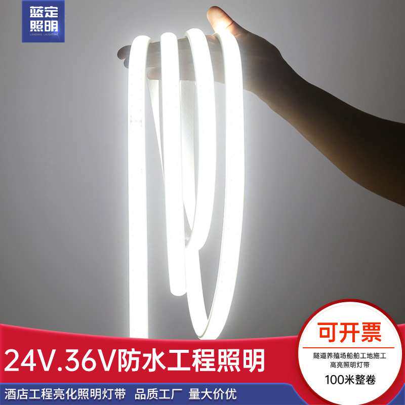 36v灯带led工地双排防水超亮船用隧道地下室工程施工照明24v低压