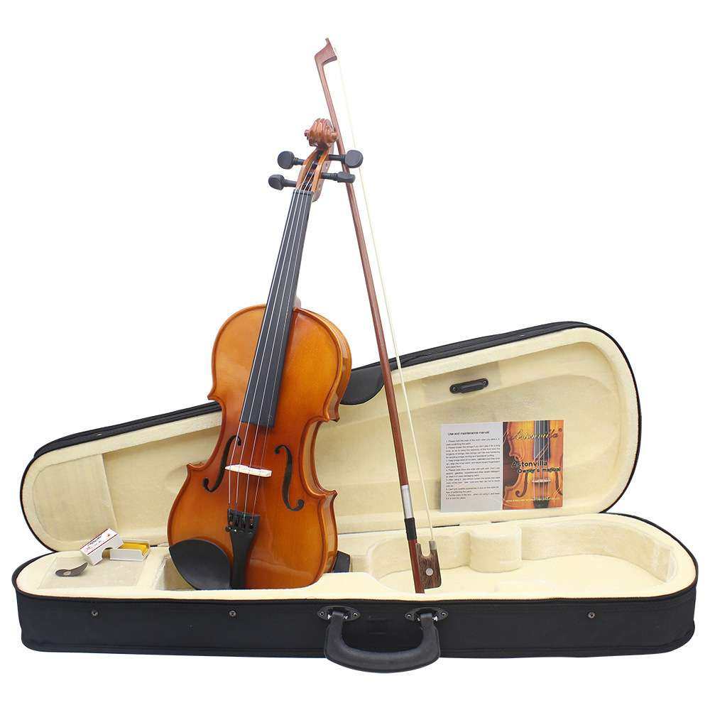 自然色亮光小提琴AV-03虎纹枫木背板实木小提琴初学者练习小提琴