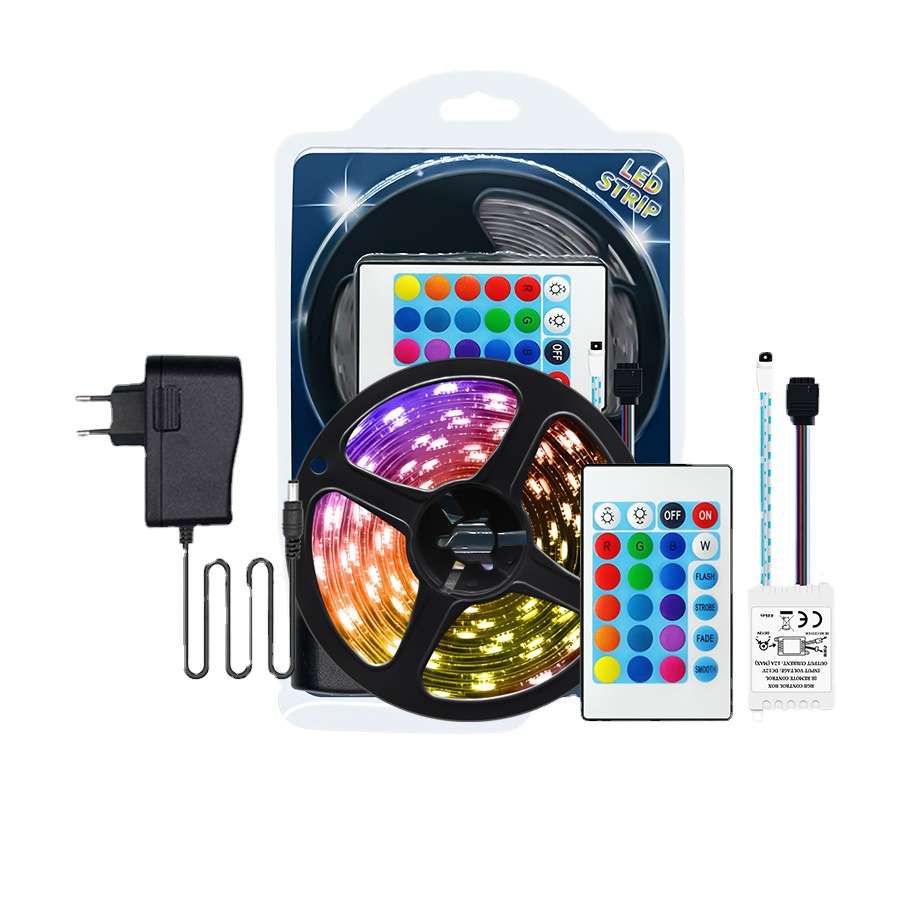 氛围灯led5米54灯/米12V吸塑包装滴胶防水2835rgb七彩变色270灯