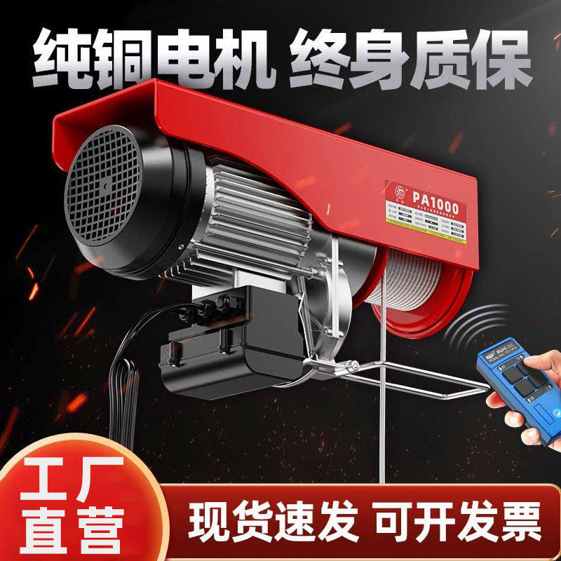巨达线遥控电动葫芦220v小型吊机家用升降提升机微型卷扬起重机