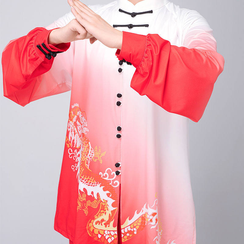 太极服女款新款2024高端比赛表演渐变色太极拳练功服男长款春夏季