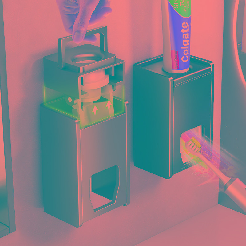 天地鱼全自动挤牙膏神器2023款免打孔壁挂式儿童挤压器牙刷置物架