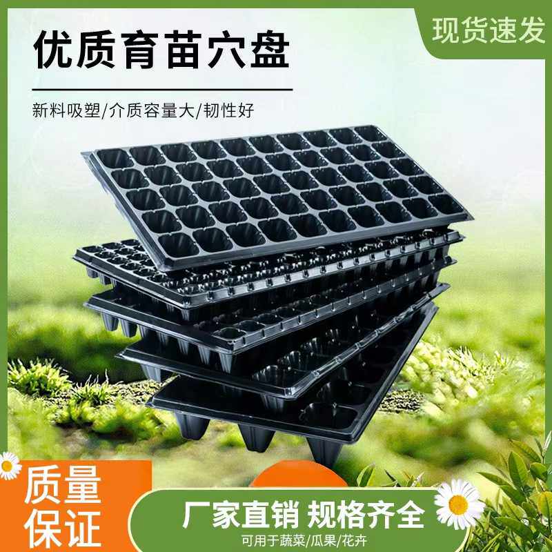 黑色育苗穴盘 蔬菜苗盘 加厚   林木穴盘育苗盘  一次性育苗盘