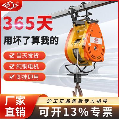 沪工小金刚微型电动葫芦220V家用吊机卷扬提升机便携起重升降机