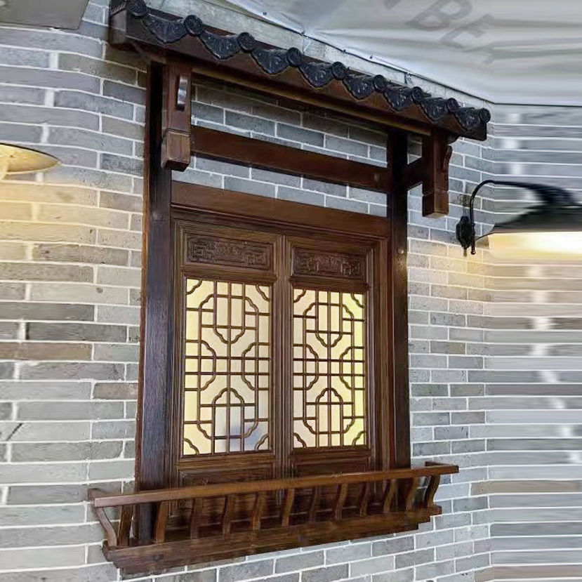 东阳木雕彷古门窗中式实木花格子背景墙隔断玄关木格子屏风可定做