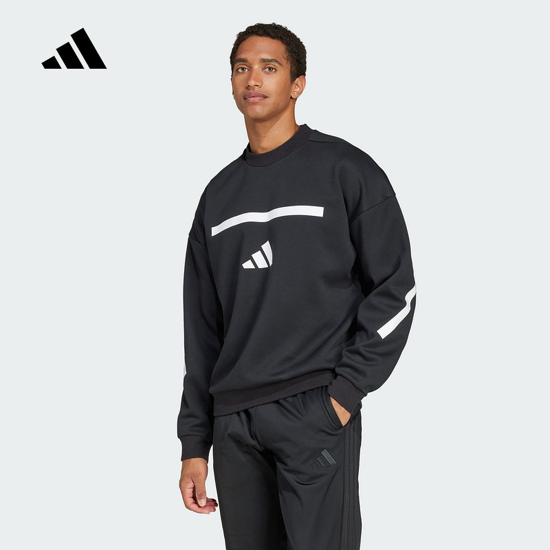 adidas阿迪达斯2025春季新款男子运动休闲宽松卫衣套头衫 JD5982