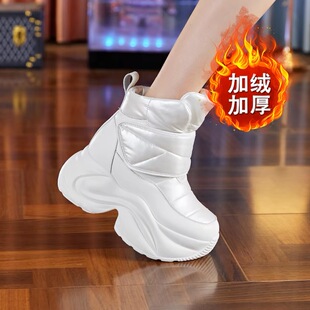 内增高雪地靴加绒加厚底保暖棉鞋女士2025冬季新款东北棉靴巨好看