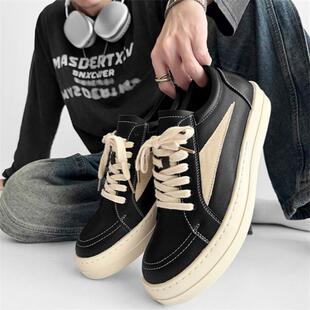 2025春季新款美式鞋子倒三角vibe板鞋男士爆款厚底内增高德训鞋潮