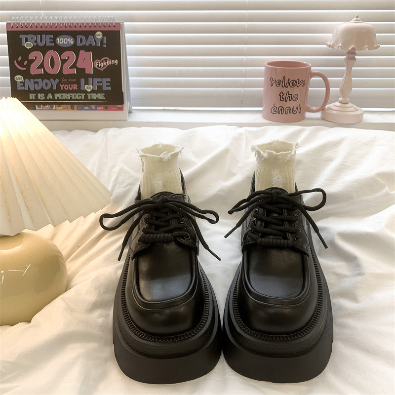 大头系带小皮鞋女2025春季新款厚底百搭英伦学院风复古jk乐福单鞋,女鞋,浅口单鞋,淘宝优惠券,粉丝福利购,淘宝优惠卷