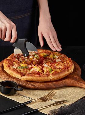 1质披萨盘托盘圆形家用面包板牛排实板木披萨板8寸9寸JPU0木寸木