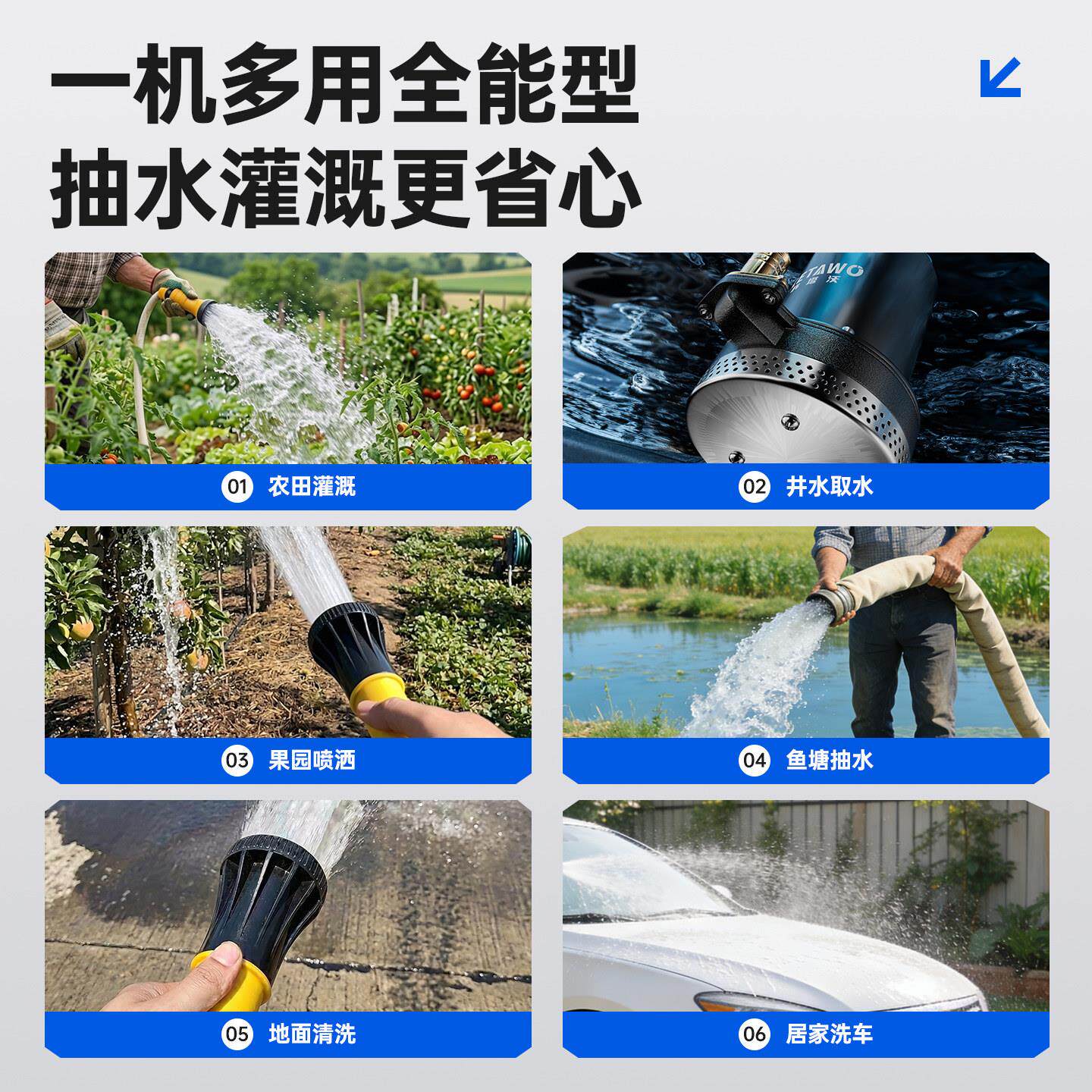 电动车专用抽水泵12V48V60V72V农用灌溉家用小型大功率深井潜水泵