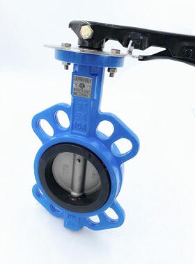 71X-16手手柄蝶阀对夹球苏州沪邦墨铸铁304四氟不锈动钢板DN050 D