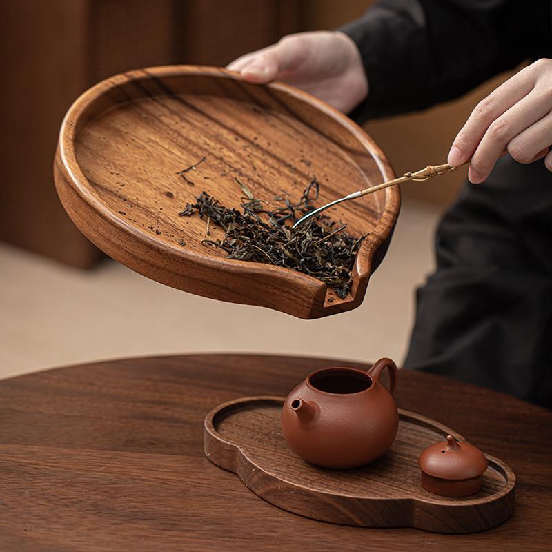 胡桃木纳分茶器实木HZ-285茶叶分茶盘洱茶白饼茶钳开茶收盘普茶饼
