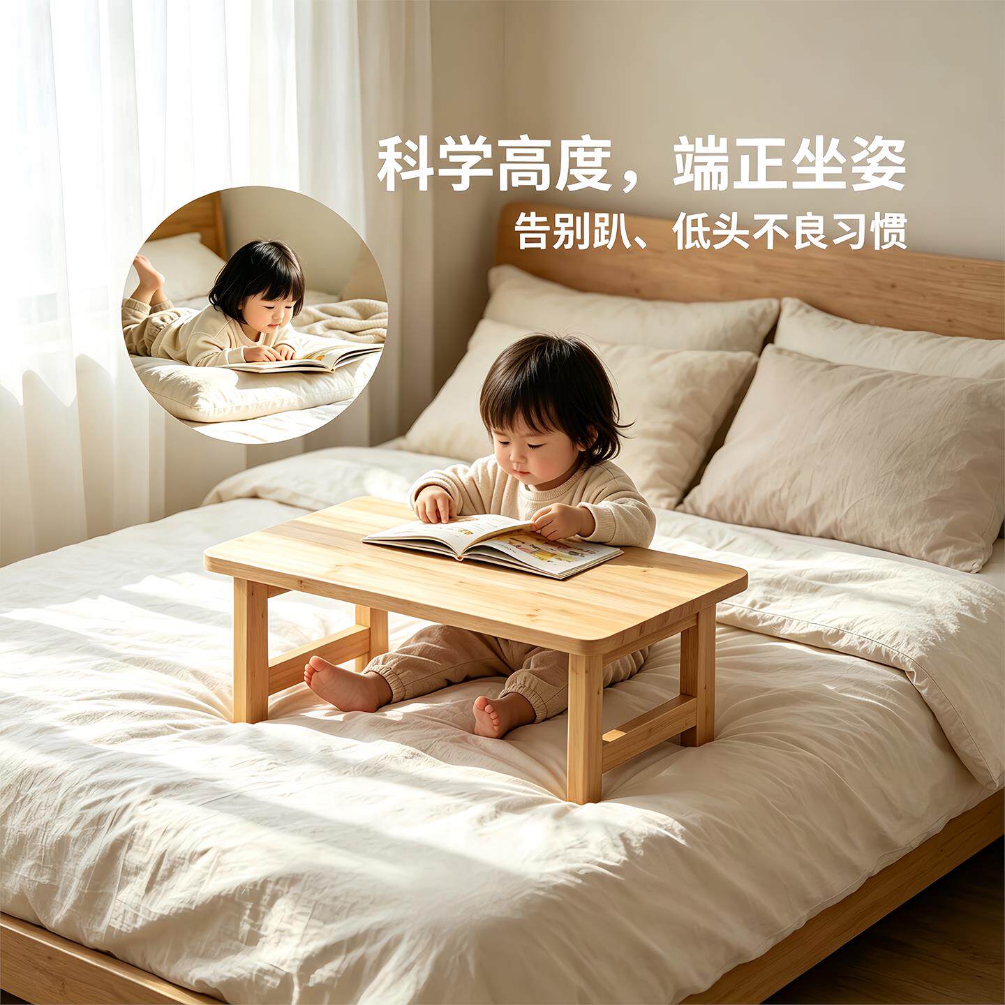 hsn-7132折叠桌童书桌学生用儿床上桌小户型卧室家飘窗桌方子长形