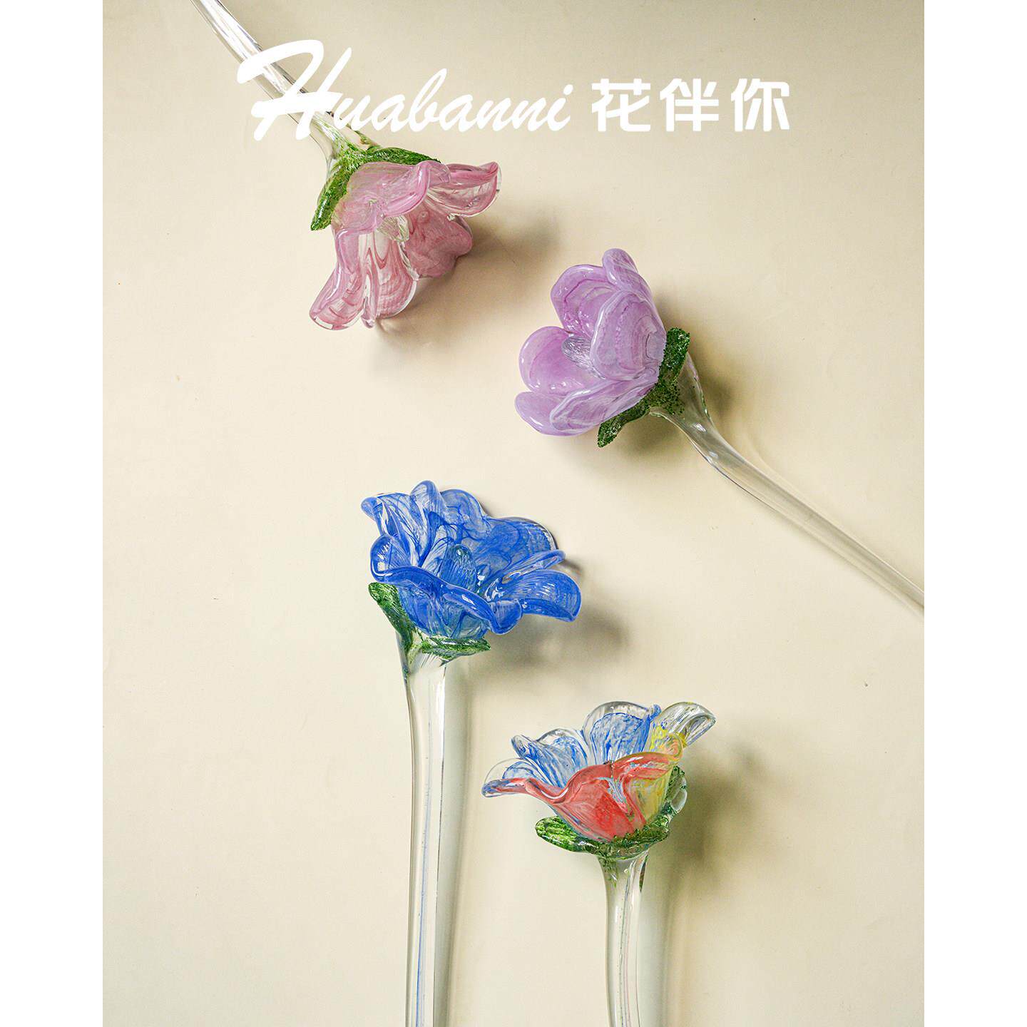 手工琉璃永生花非纯琉璃花烧制荷花永生花家摆件居礼物花束装饰布图片
