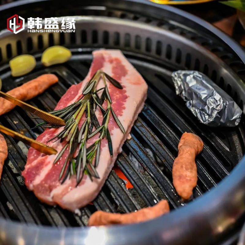 烤盘肉铸铁烧炭烤盘加厚不粘烤盘EWY肉盘无烟炭火烤盘烧烤肉店烧