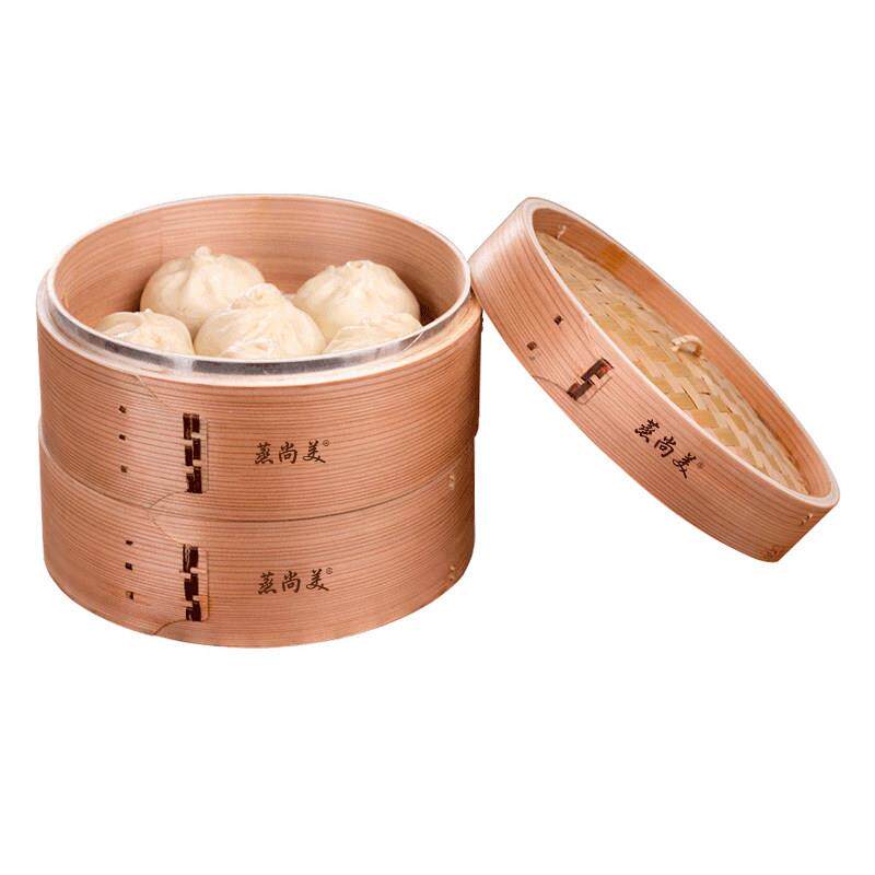 尚美黄锅家蒸笼柳杉套餐蒸笼加蒸深柳杉木蒸格饭桶家用小竹制笼包