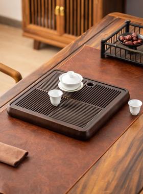 茶盘家用简易TX-YAZHI茶排水托盘223新款茶具0托制盘竹储海存功夫