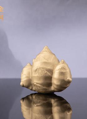 姜山永固生姜黄铜摆件生姜茶宠茶玩手把玩件金属铜装饰品