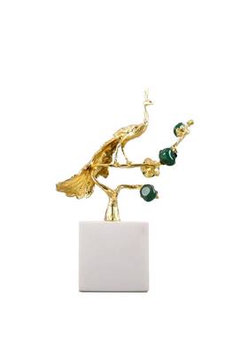 轻奢现代风栖枝头天然玛瑙石摆件客厅玄关样板间家居软装饰品