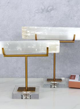 现代简约天然白水晶原石工艺品客厅玄关酒柜样板间家居软装摆件