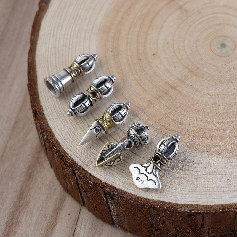 网红-925纯银配件复古做旧工艺计数器配饰手工文玩隔珠挂件