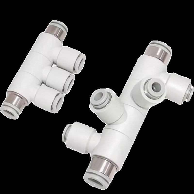 气动可旋转变径五通PHK8-4快插接头六通PHD10-6气管快速直通接头