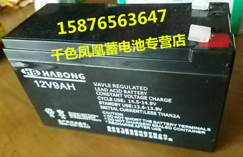HB蓄电池HABONG电池 12V9AH 消防主机仪器仪表卷帘门门禁电源电瓶