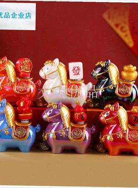 阳文创纪念品博物馆唐三彩u盲盒小胖马上有钱摆件河南特色伴手礼.