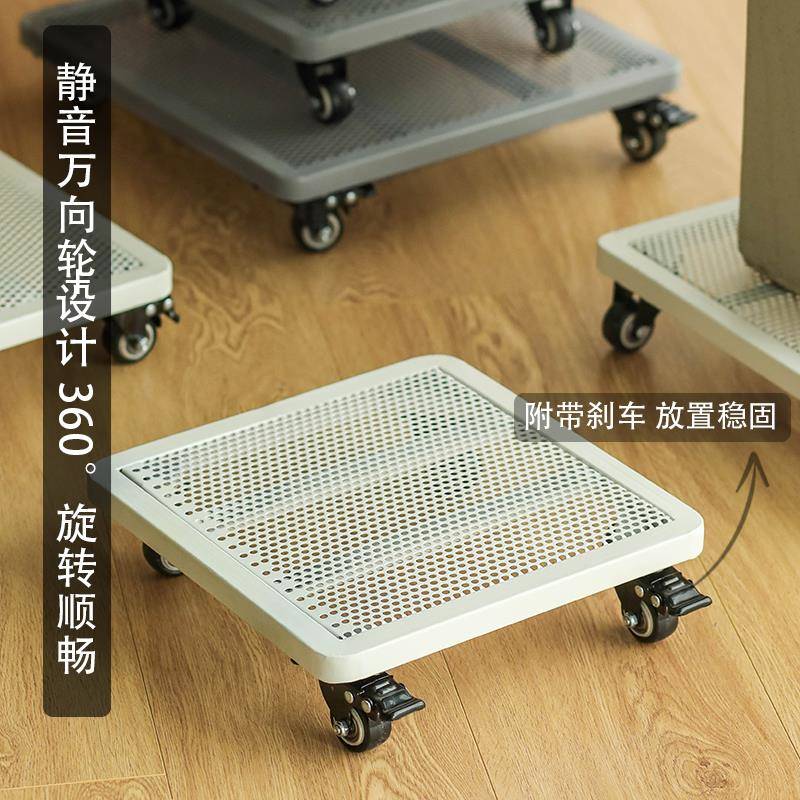 带刹方车万向静音轮移动花盆托盘铁艺加特厚other大号正形底座带