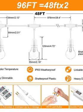 厂直供7A55三色温E2E26灯S14防水LED灯/WPZ串照明户外工装饰灯