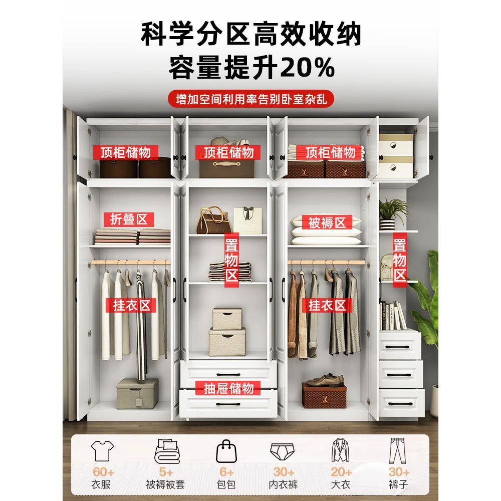 全实衣柜SNF家用室简装易组儿童柜木子欧式爆款出租房用卧大衣橱