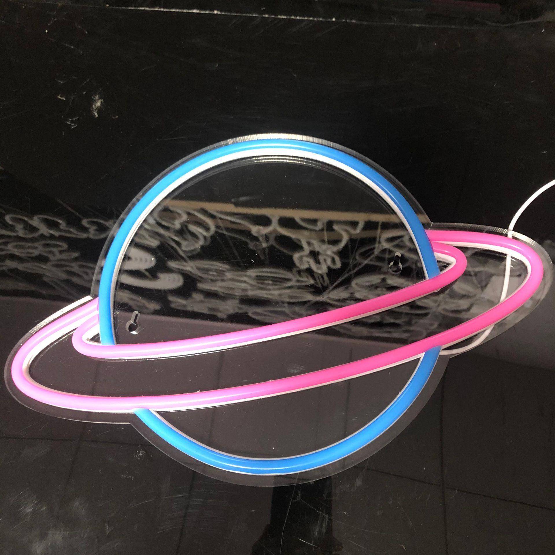 led霓虹灯新款太空宇宙星球背板霓虹灯室内墙挂装饰灯跨境亚马逊