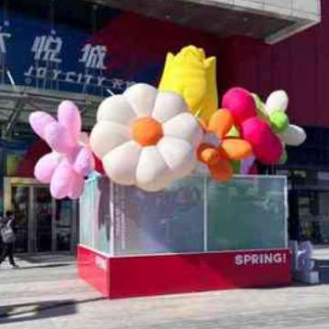 网真悬红充气朵发光卡通气模大654155型商花场挂爱心美陈仿植物花